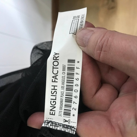 English Factory Black/Red Stripe Midi Sweater Dress With Tulle Skirt L - Picture 8 of 10